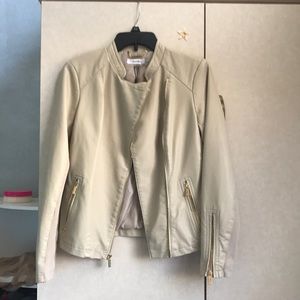 Stone Calvin Klein Leather Jacket